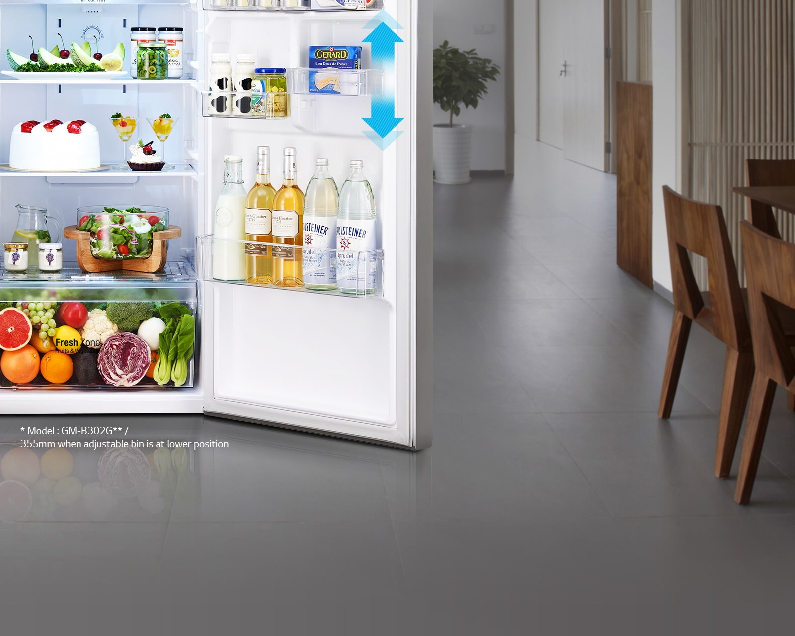 COMPARTIMIENTO AJUSTABLE EN LA PUERTA